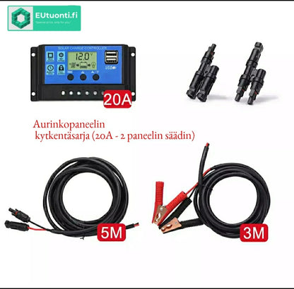 Taipuisa Aurinkopaneelijärjestelmä 100W/200W/400W Säätimellä