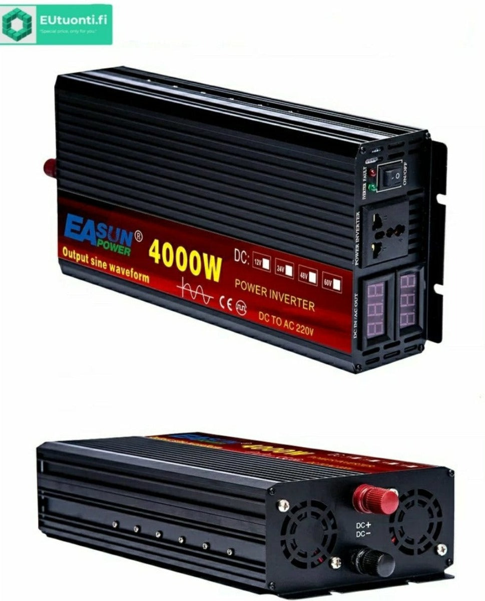 EUtuonti 4000W Puhdas siniaaltoinvertteri 12/24V - 230V