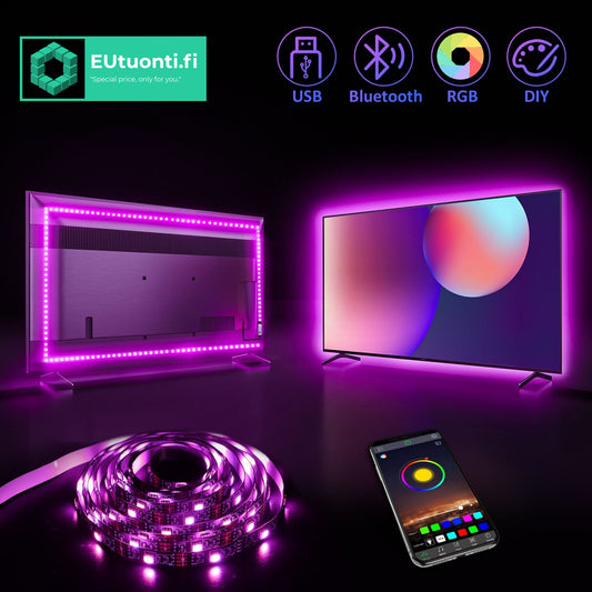 TV-Taustavalo USB Led-Nauha RGB Bluetooth 1m/2m/3m/4m/5m/10m/15m