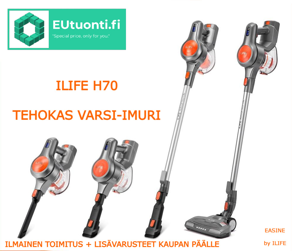 ILIFE H70 Tehokas Akkukäyttöinen Varsi-Imuri 1.2L Säiliö - EUtuonti.fi