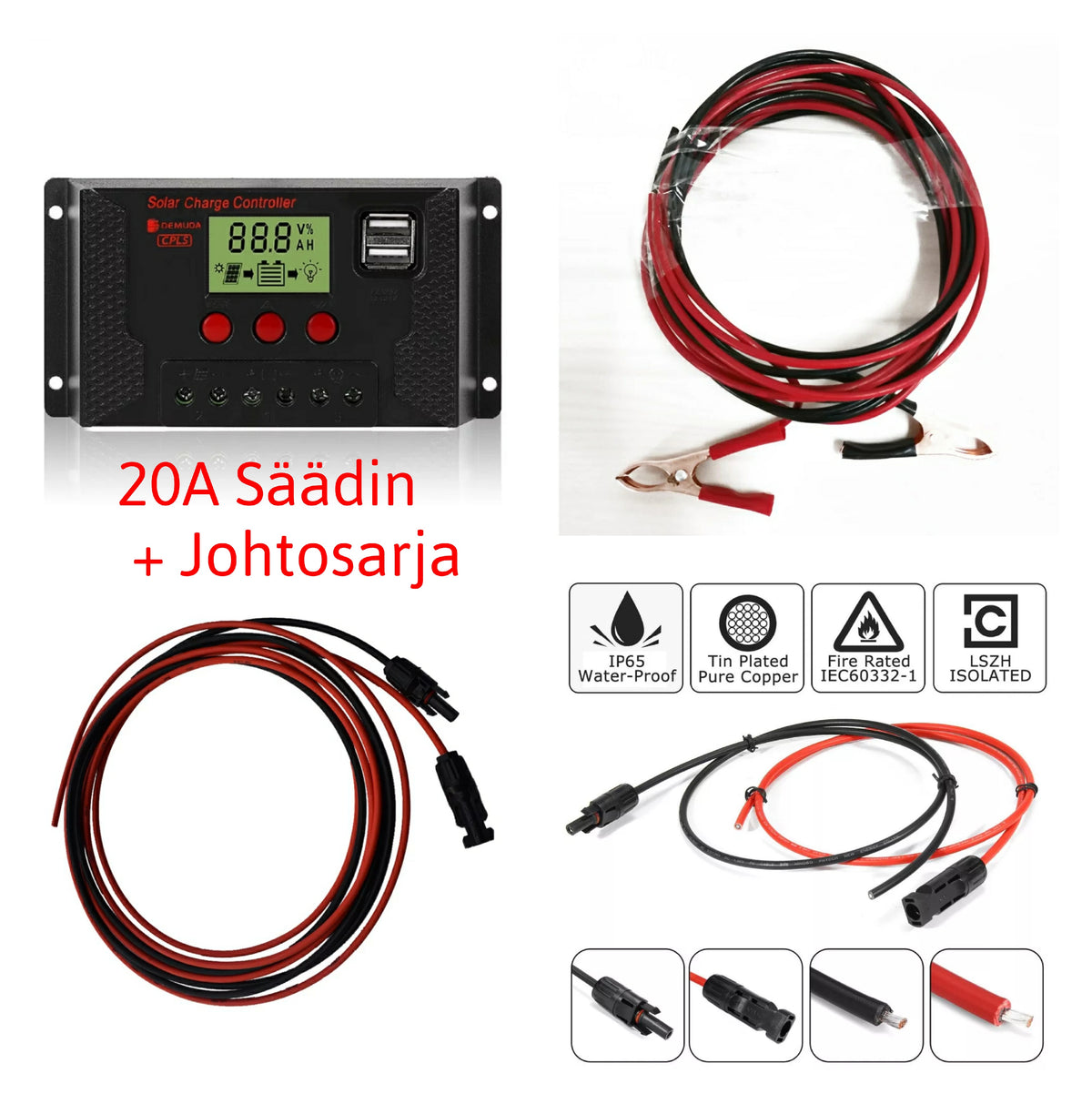 Taipuisa Aurinkopaneelijärjestelmä 100W/200W/400W Säätimellä