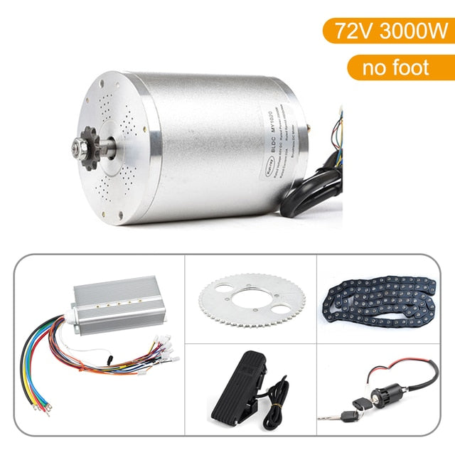 3000W 72V Harjaton Sähkömoottori asennuspaketti Tee-Se-Itse DIY