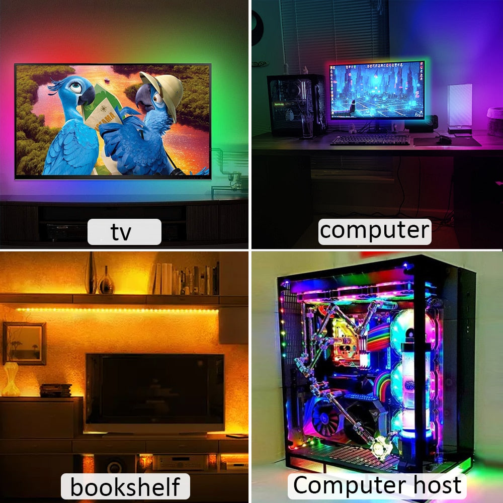 TV-Taustavalo USB Led-Nauha RGB Bluetooth 1m/2m/3m/4m/5m/10m/15m