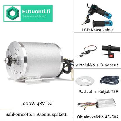 1000W 36/48V Harjaton Sähkömoottorisarja Asennuspaketti D-I-Y
